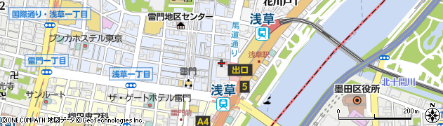 東京都台東区浅草1丁目1-11周辺の地図