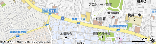 桃井３周辺の地図