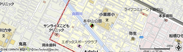 本中山公園周辺の地図