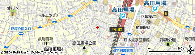 東京都新宿区高田馬場周辺の地図