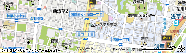 東京都台東区浅草1丁目11-11周辺の地図