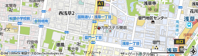 東京都台東区浅草1丁目11-6周辺の地図