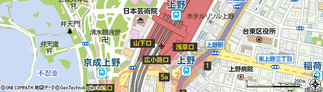 成城石井アトレ上野店周辺の地図
