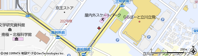 牛肉丼屋 和 ららぽーと立川立飛店周辺の地図