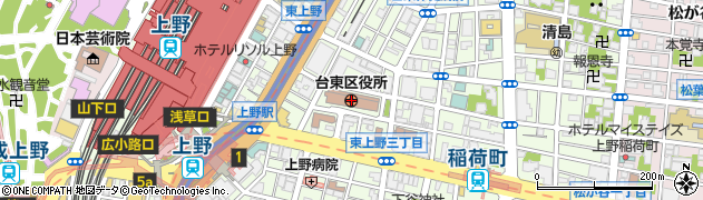 台東区役所周辺の地図