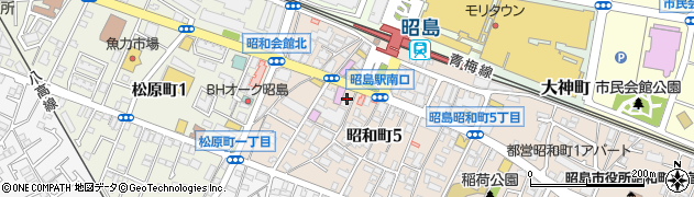 三代目鳥メロ 昭島南口店周辺の地図