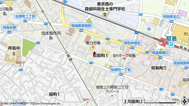〒196-0003 東京都昭島市松原町の地図