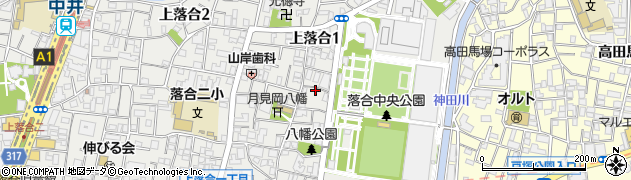 東京都新宿区上落合1丁目8周辺の地図