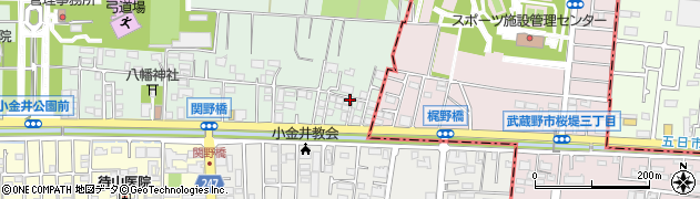東京都小金井市関野町1丁目1周辺の地図