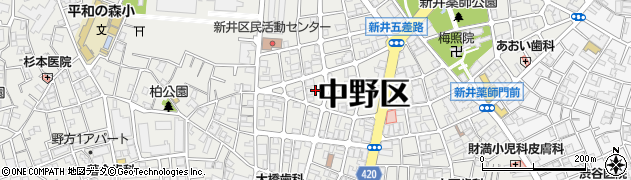 東京都中野区新井2丁目15周辺の地図