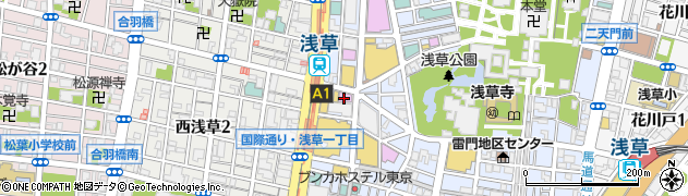 浅草演芸ホール楽屋周辺の地図