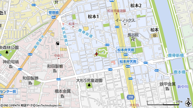 〒133-0043 東京都江戸川区松本の地図