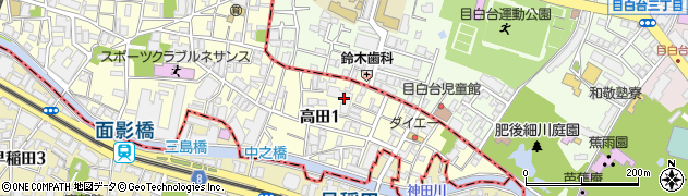 東京都豊島区高田1丁目10周辺の地図
