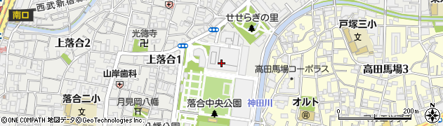 新宿区立　落合中央公園・野球場・庭球場周辺の地図