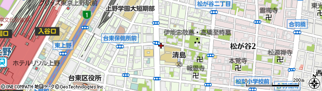 セブンイレブン台東東上野６丁目店周辺の地図