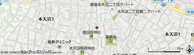 東京都杉並区本天沼周辺の地図
