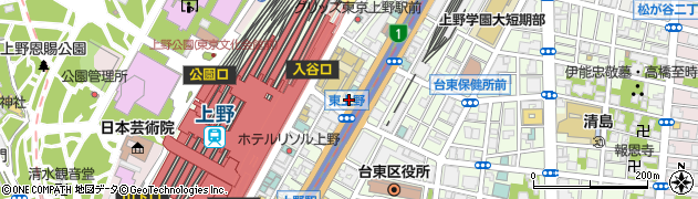 サットンプレイスホテル上野周辺の地図