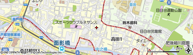 東京都豊島区高田1丁目22周辺の地図