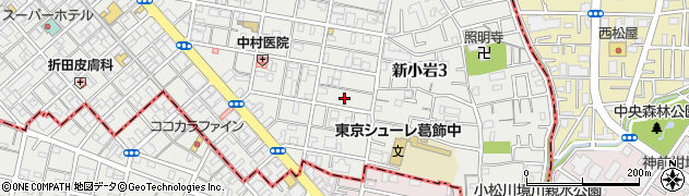 東京都葛飾区新小岩3丁目4周辺の地図