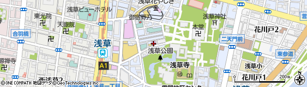 浅草木馬館周辺の地図