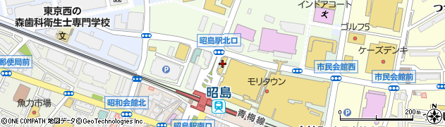 昭島駅前郵便局周辺の地図