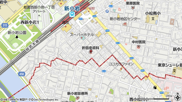 〒124-0024 東京都葛飾区新小岩の地図