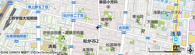 東京都台東区松が谷周辺の地図