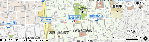妙正寺前周辺の地図
