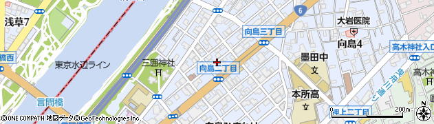 東京都墨田区向島周辺の地図