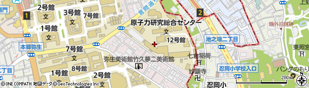 東京都文京区弥生2丁目周辺の地図