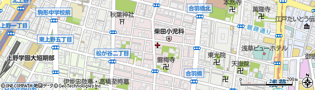 東京都台東区松が谷3丁目周辺の地図