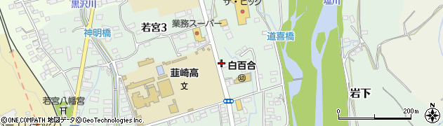 韮崎高校入口周辺の地図