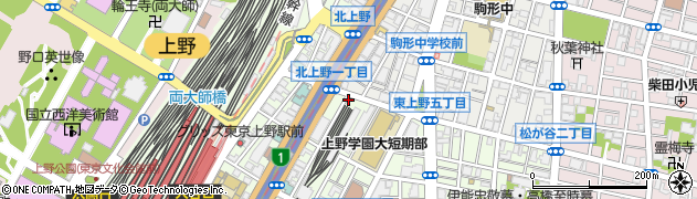 タイムズ東上野第１５駐車場周辺の地図
