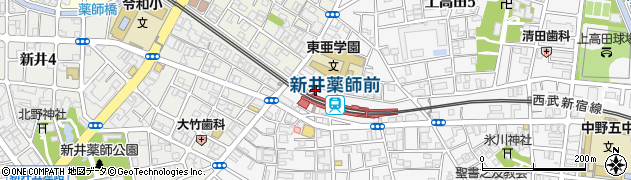 中野区立　新井薬師北・自転車駐車場周辺の地図