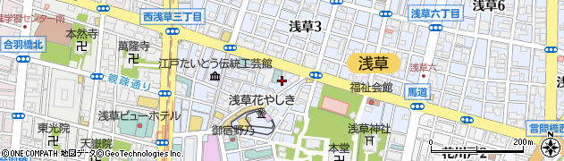 東京都台東区浅草周辺の地図