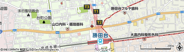 わせがく高等学校　勝田台・学習センター周辺の地図