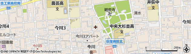 東京都杉並区今川周辺の地図