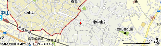 千葉県船橋市東中山2丁目周辺の地図