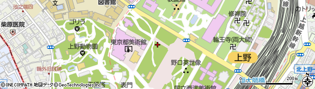 東京都台東区上野公園周辺の地図