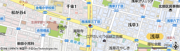 西浅草３周辺の地図
