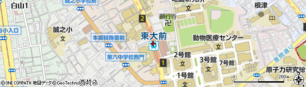 東大前駅周辺の地図