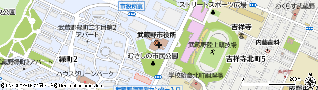 東京都武蔵野市周辺の地図