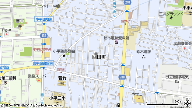 〒187-0013 東京都小平市回田町の地図