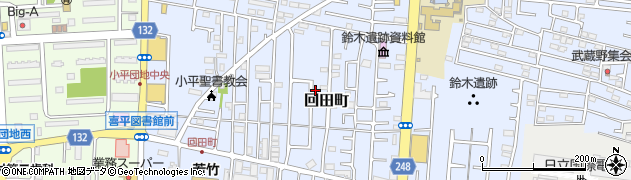 東京都小平市回田町周辺の地図