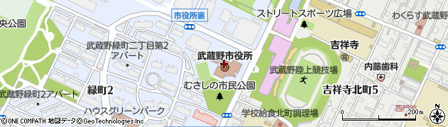 武蔵野市役所　環境政策課計画係周辺の地図