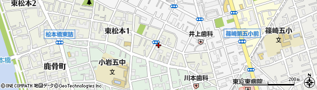 江戸川東松本郵便局周辺の地図