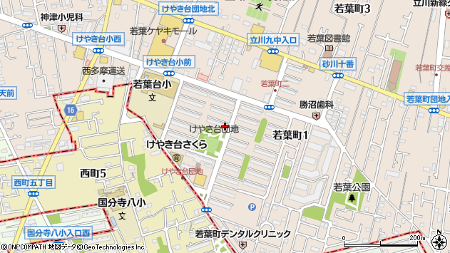 〒190-0001 東京都立川市若葉町の地図