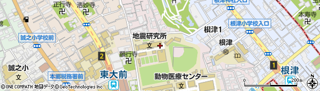 東京都文京区弥生1丁目周辺の地図