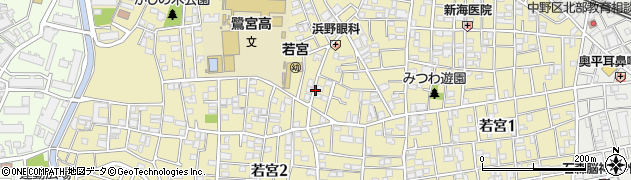 東京都中野区若宮周辺の地図