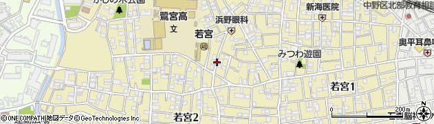 東京都中野区若宮周辺の地図